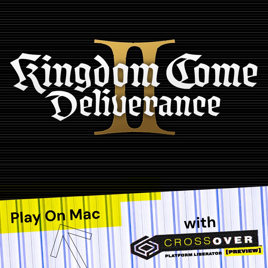 CodeWeavers's tweet image. Kingdom Come: Deliverance 2 is now playable in CrossOver Preview! Journey through 1403 Bohemia, complete hundreds of quests, and fight for your legacy in this massive open-world RPG. Henry has returned. ⚔️ bit.ly/3JThxdj