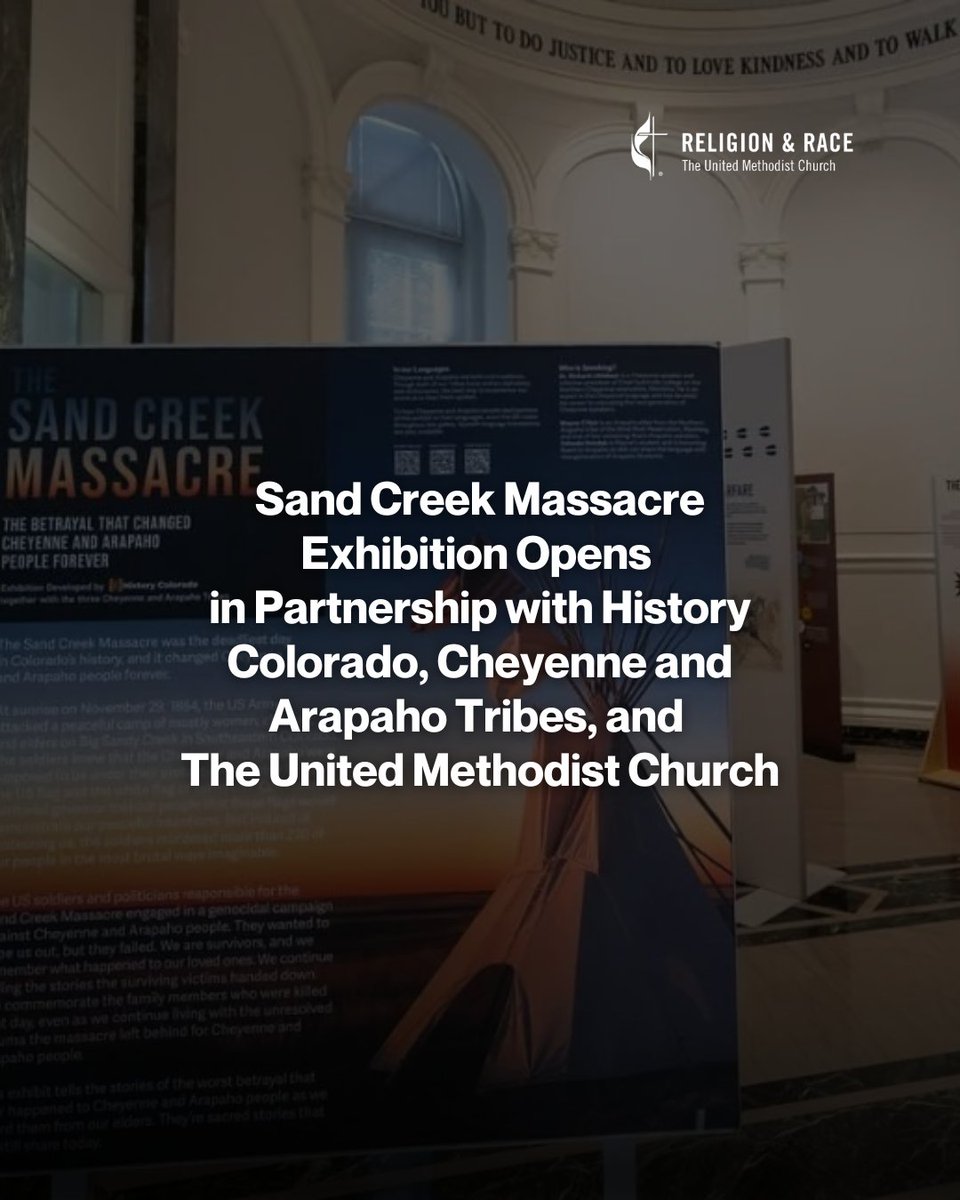gcorrumc's tweet image. GBCS &amp;amp; GCORR, in partnership with History Colorado and the Cheyenne &amp;amp; Arapaho Tribes, opened the Sand Creek Massacre Exhibition, affirming our commitment to truth, repentance, and healing.

Read the full article: gcorr.org/news/sand-cree…
#SandCreek #JusticeAndHealing #GCORR #UMC