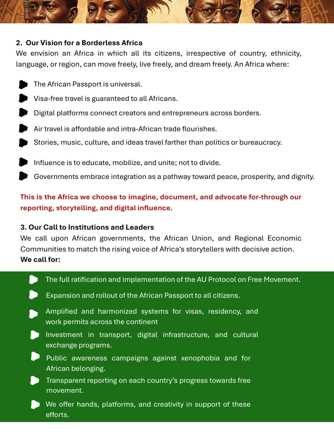AfricansRising's tweet image. #AddisAbabaDeclaration also demands Expansion and rollout of the African Passport. Guaranteed visa-free travel for all Africans. #MyBorderlessDream #AfricansRising