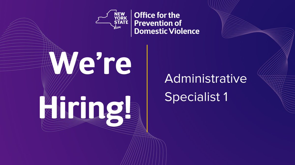 We’re Hiring! OPDV currently has an opening:

✅ Administrative Specialist 1
📆 Applications are due December 3, 2025
🔗 Apply today: ow.ly/BJ5p50XunT3