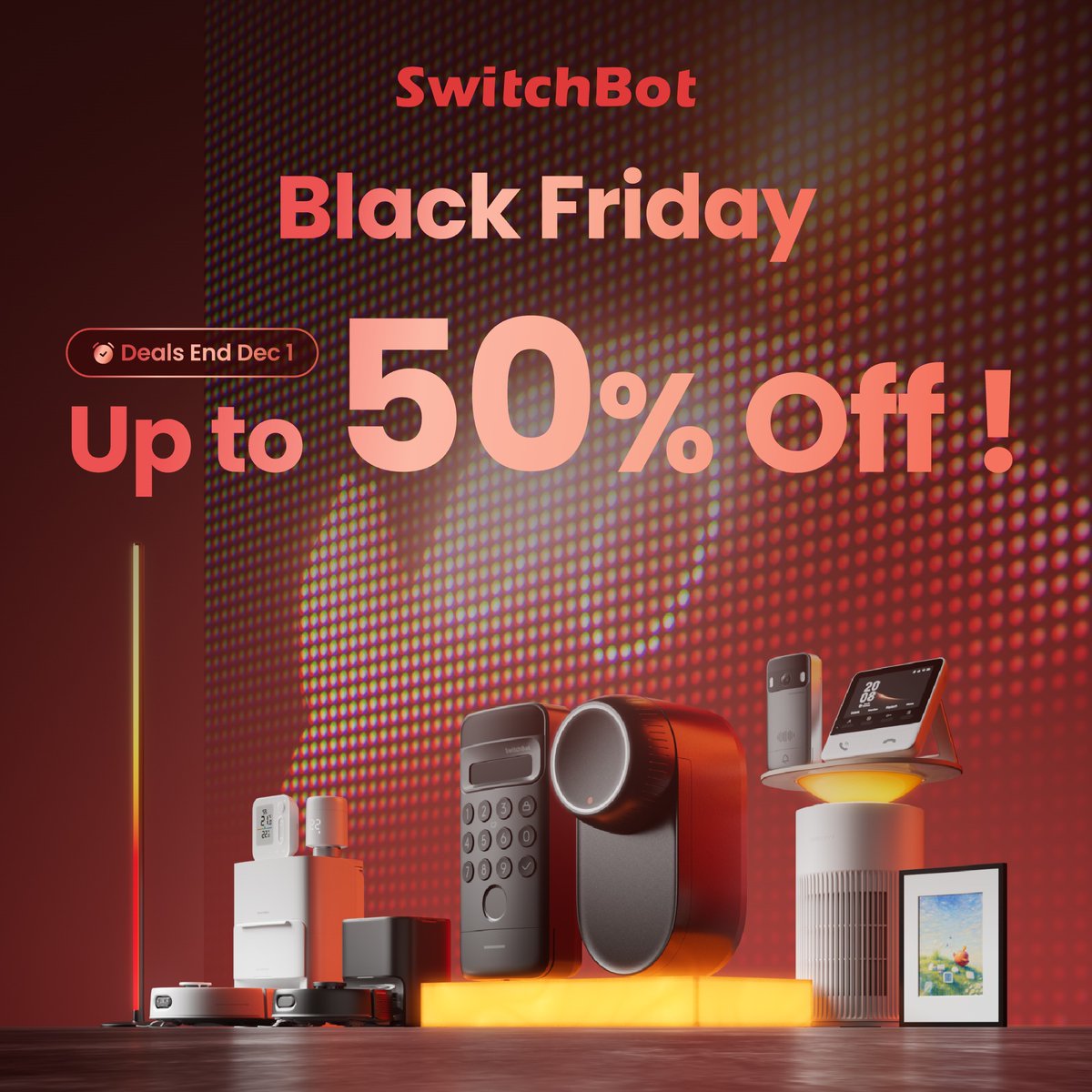 SwitchBot's tweet image. Black Friday is here! 🎉
From smart security to smarter home comforts, your favorite SwitchBot devices are now on sale.
Don’t miss the year’s biggest savings—grab your upgrades while stocks last!
👉 Shop now: geni.us/O8qQWNk
#SwitchBot #BlackFriday #SmartHome