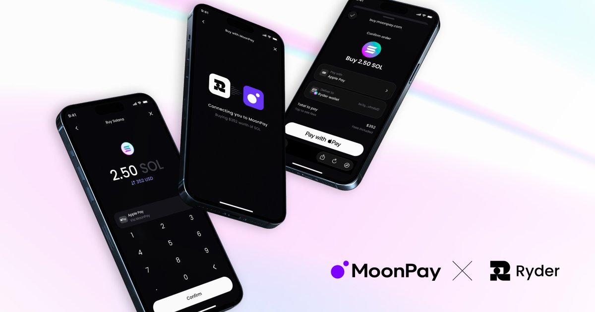 Ryder_ID's tweet image. We just made your Ryder One unstoppable!

You can now buy crypto right inside your Ryder app powered by @moonpay secured by your Ryder One.