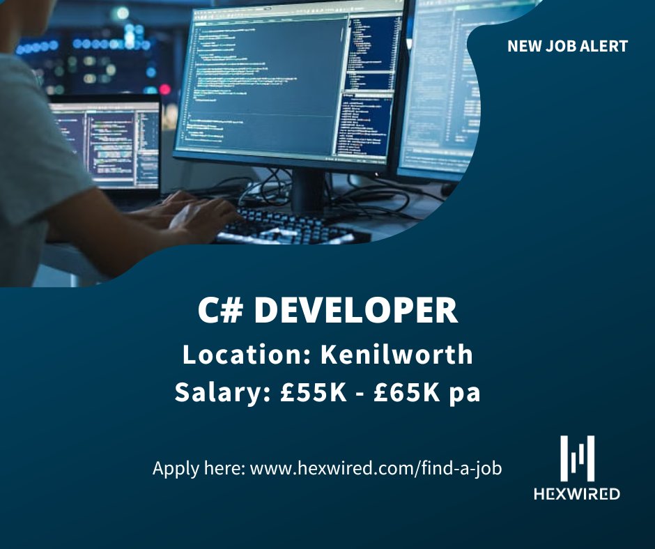 hexwired's tweet image. NEW JOB ALERT: C# Developer💥

Position details:

📛C# Developer
📌Kenilworth
💷£55K - £65K

Apply here➡️ow.ly/haMC50Xuw5C

#HexwiredRecruitment #CDeveloper #TechjobsinKenilworth #JobOpening #Jobhunt #JobSearch #JobPosting #TechHiring #JobVacancy #TechRecruitmentAgency