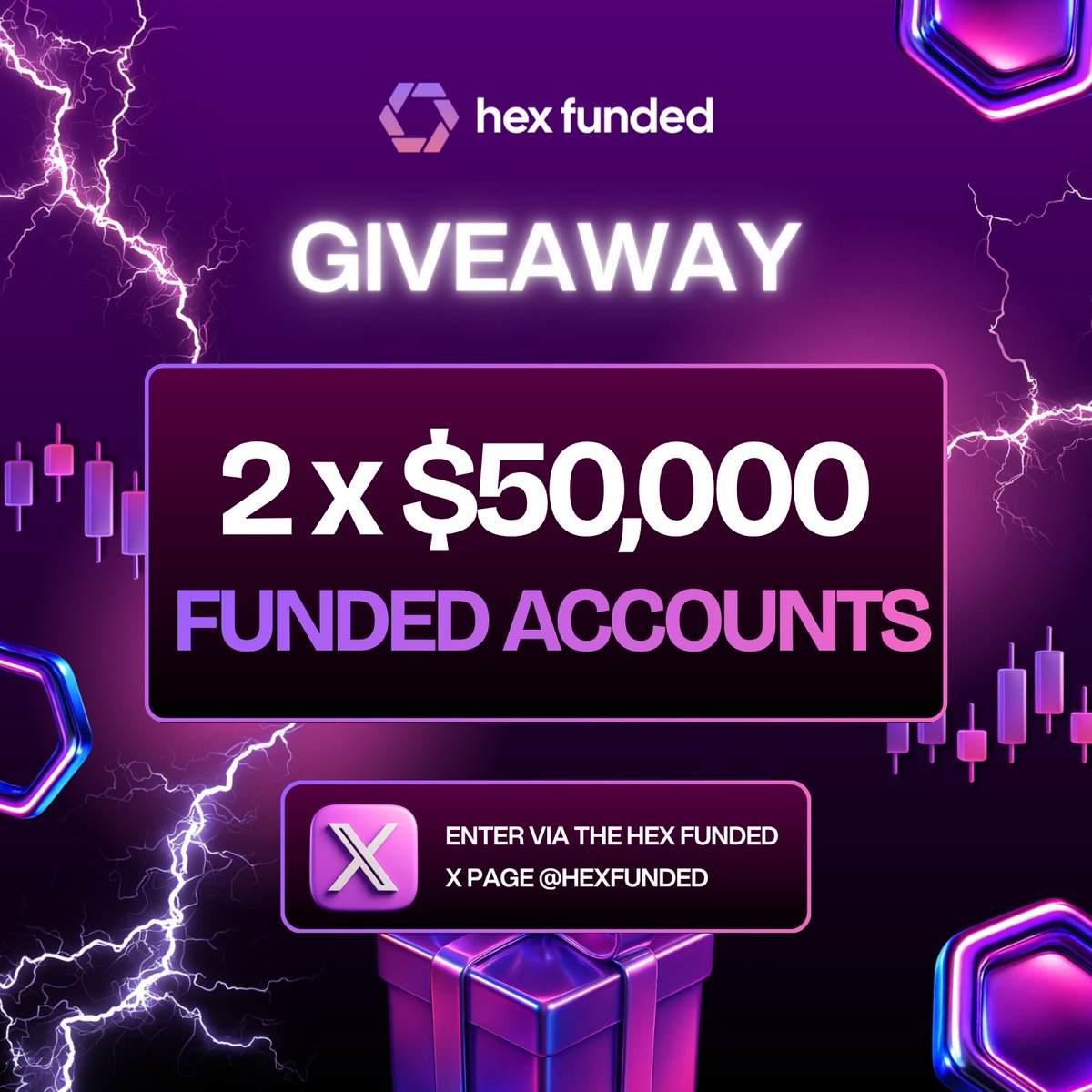 Our Black Friday Giveaways Continue 🎁 

2 x $50,000 HEX Funded Accounts up for grabs 

 To Enter: 
✅Follow <a href="/HexFunded/">Hex Funded</a>  
❤️Like &amp;🔁 Repost this post  
🧑‍🤝‍🧑Tag 2 Trader Friends