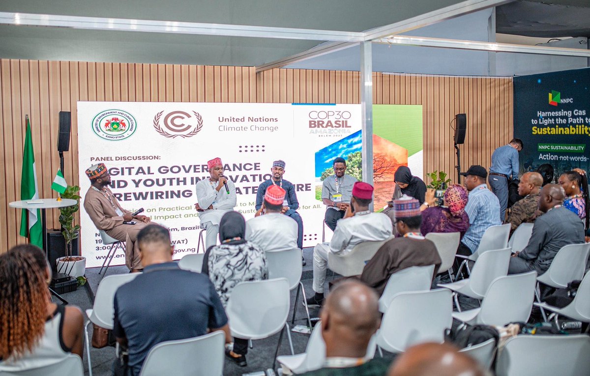 DahirMHashim's tweet image. Kano State hosted a strategic side event at the ongoing COP30 Climate Conference in Belém, Brazil, where we showcased Kano’s growing leadership in climate action on the global stage.

During the session, I presented the remarkable progress recorded under the visionary leadership…