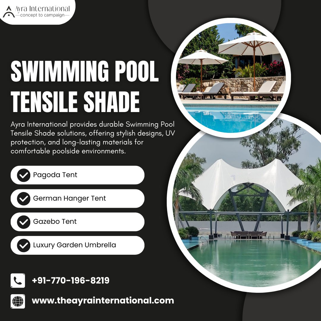 ayraIntrnatonal's tweet image. 🌞 Enhance Your Poolside Comfort with Premium Tensile Shades!✨📞 +91 (770)-196-8219🌐 theayrainternational.com

#TensileStructure #SwimmingPoolShade #PoolsideDesign #OutdoorShades #TensileShade #PoolsideMakeover #LuxuryOutdoorLiving #GazeboTent #PagodaTent #GermanHangerTent