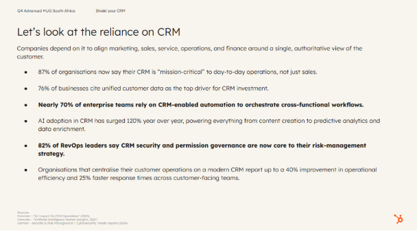 AdvancedHUG's tweet image. Businesses now depend on their CRM to align teams, unify customer data, automate workflows, and power AI-driven operations.

Strong foundations mean stronger operations, faster response times, and a safer, more resilient customer ecosystem.

#AdvancedHUG #HubSpotSecurity