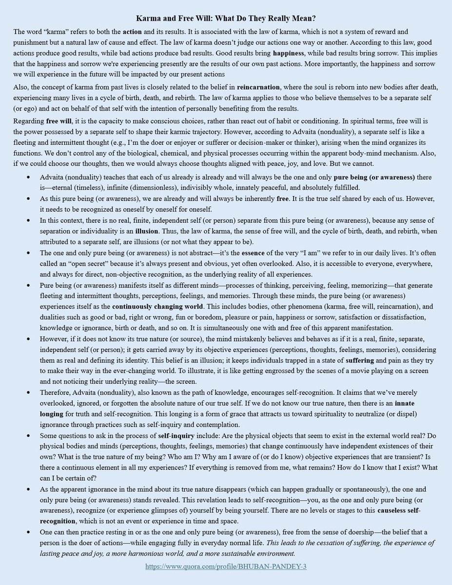 LearnVedant's tweet image. 🙏🙏🙏
Law of Karma and Free Will