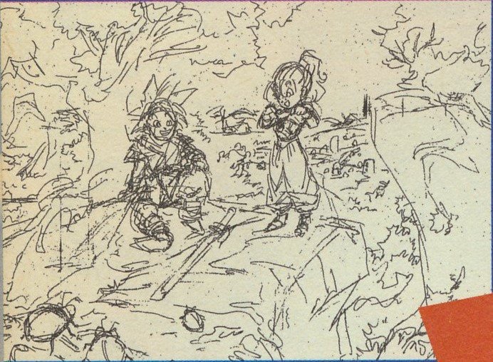 treevax's tweet image. Artwork d&apos;Akira Toriyama pour le RPG Chrono Trigger, sur Super Famicom (1995).

(croquis // illustration finalisée)