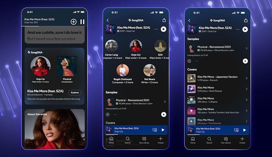 TechDropsNetFR's tweet image. Spotify lance SongDNA qui affichera des samples et des collaborateurs. Il permet aux utilisateurs d&apos;étudier l&apos;histoire et le contexte derrière la musique. #actualités  #Spotify #Musique #Samples #WhoSampled
Link: fr.techdrops.news/post/le-nouvea…