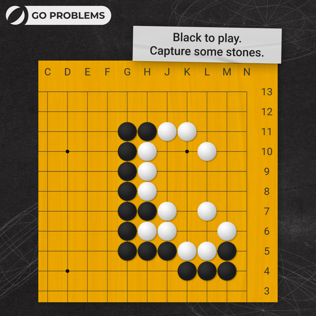 GoMagicOfficial's tweet image. Weekly Puzzle: Black to play. Capture some stones. 🧐
The second picture: the solution to the previous problem.

👉 Want more puzzles? A variety of Go problems in our free Skill Tree at go.gomagic.org/2Wn9Ge

#gogame #tsumego #goproblems