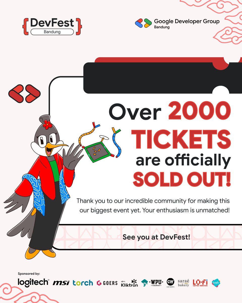 GDGBandung's tweet image. Biggest vibes, biggest crowd, biggest swag. Can’t wait to see you all at Maranatha 💻☕ #TechConference #CodeLife #Bandung