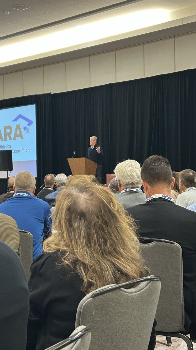 Listening to <a href="/CharlieBakerMA/">Charlie Baker</a> speak to <a href="/NCAA/">NCAA</a> faculty reps in Indy. 

Always trying to get better for our <a href="/SHUAthletics/">Seton Hall Athletics</a> student-athletes. 

Also let’s go win <a href="/SHUMSOC/">Seton Hall Men's Soccer</a> tonight!!