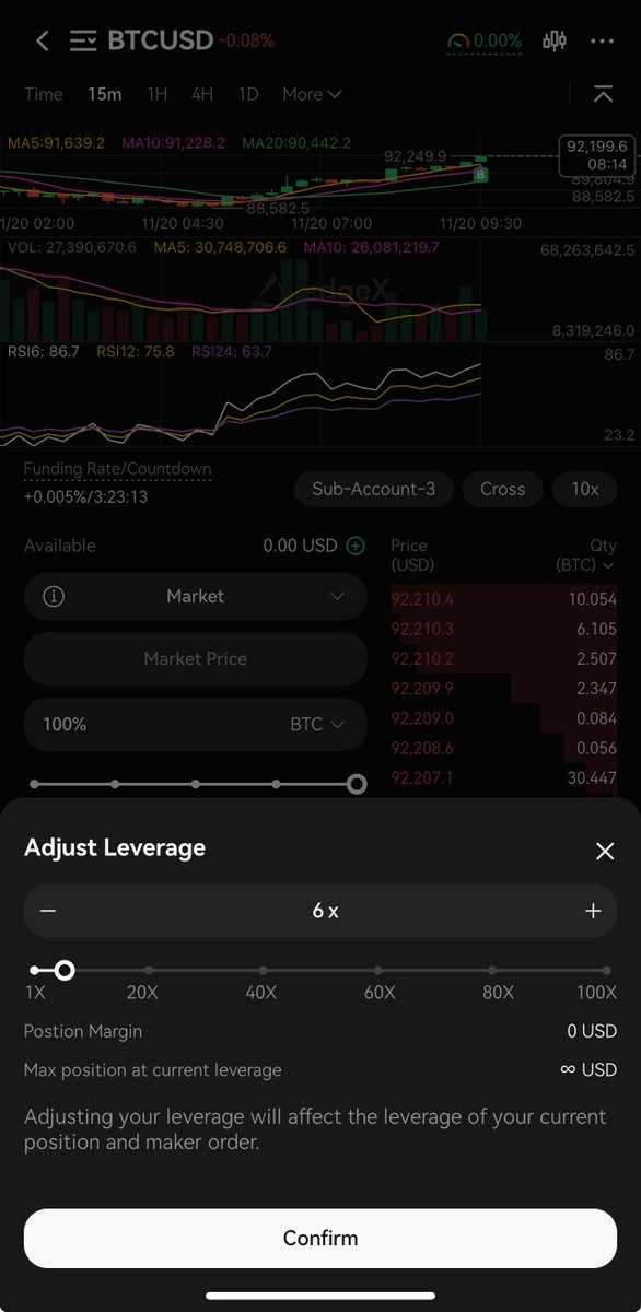 Solanaworld's tweet photo. 실매매하다 @edgeX_exchange  야핑 못 잊어서 다시 돌아온 디에고입니다

오늘은 매매하다가 신기한거 발견해서 올려보는데,
엣지야핑글 중에 이거는 본 적이없네요!

보통은 우리가 비트코인 선물을 할 때 CEX나 여타 DEX에서는 레버리지 별로 잡을 수 있는 포지션규모의 제한이 있습니다.

첫번쨰 사진 보시면 바낸은 5배일 때 4.8억불 규모의 포지션까지 허용합니다. 그런데 두번째 사진의 엣지는 6배인데 숫자가 없습니다. 그렇습니다. '무한'입니다.

포지션 무한이 뭔 뜻이냐? 자세한 설명으로는 다음과 같습니다. 6배 이하 저레버리지에서 "무한" 포지션이 표시되는 이유는 동적 리스크 관리 시스템과 깊은 유동성 때문입니다. 실제로는 담보 규모에 따른 제한이며, 플랫폼 자체의 하드 캡이 아닌 유동성과 마진 요구사항에 의해서만 제한됩니다.

간단히 이게 뭔소리냐? 포지션 크게 잡고싶어? 다 받아줄테니까 마음대로 잡아봐. 이거임.
그게 어떻게 왜 가능하냐? 거래소가 돈이 엄청x10많으면 됩니다. 그게 누구? edgeX.