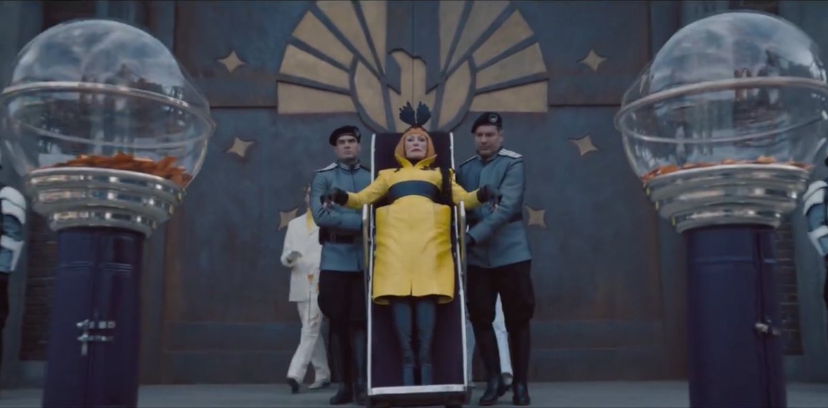 PopCrave's tweet image. First look at Glenn Close as Drusilla Sickle in ‘The Hunger Games: Sunrise on the Reaping.’