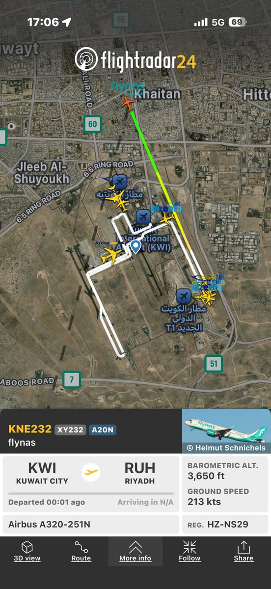 bourashed's tweet image. يبدو أن كابتن رحلة #طيران_ناس من #الكويت إلى #الرياض حب ياخذ جولة على مدارج مطار الكويت قبل لا يقلع متأخر ساعة عن موعده!
@flynas @Kuwait_DGCA