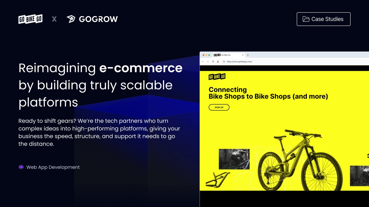 gogrow_dev's tweet image. Helping bike dealers sell smarter 🚴‍♂️

We partnered with Go Bike Go to audit their system, build POCs, and create a scalable platform using Rails, Next.js, GraphQL, and Shopify API.

Full case 👉 gogrow.dev/case-studies/w…

#ecommerce #productdevelopment #rails #nextjs #shopify