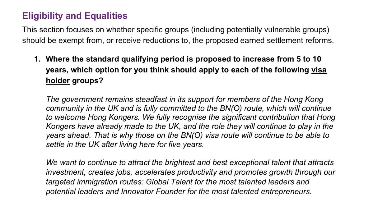 #BREAKING: 🇬🇧 <a href="/GOVUK/">GOV.UK</a> confirms that #HongKong BNOs will remain eligible to settle after five years, confirming the promises made when the BNO scheme was introduced.

A huge thank you to Ministers, and to all Parliamentarians - particularly <a href="/hk_watch/">Hong Kong Watch</a> Patron <a href="/DavidAltonHL/">Lord (David) Alton</a>, my friend