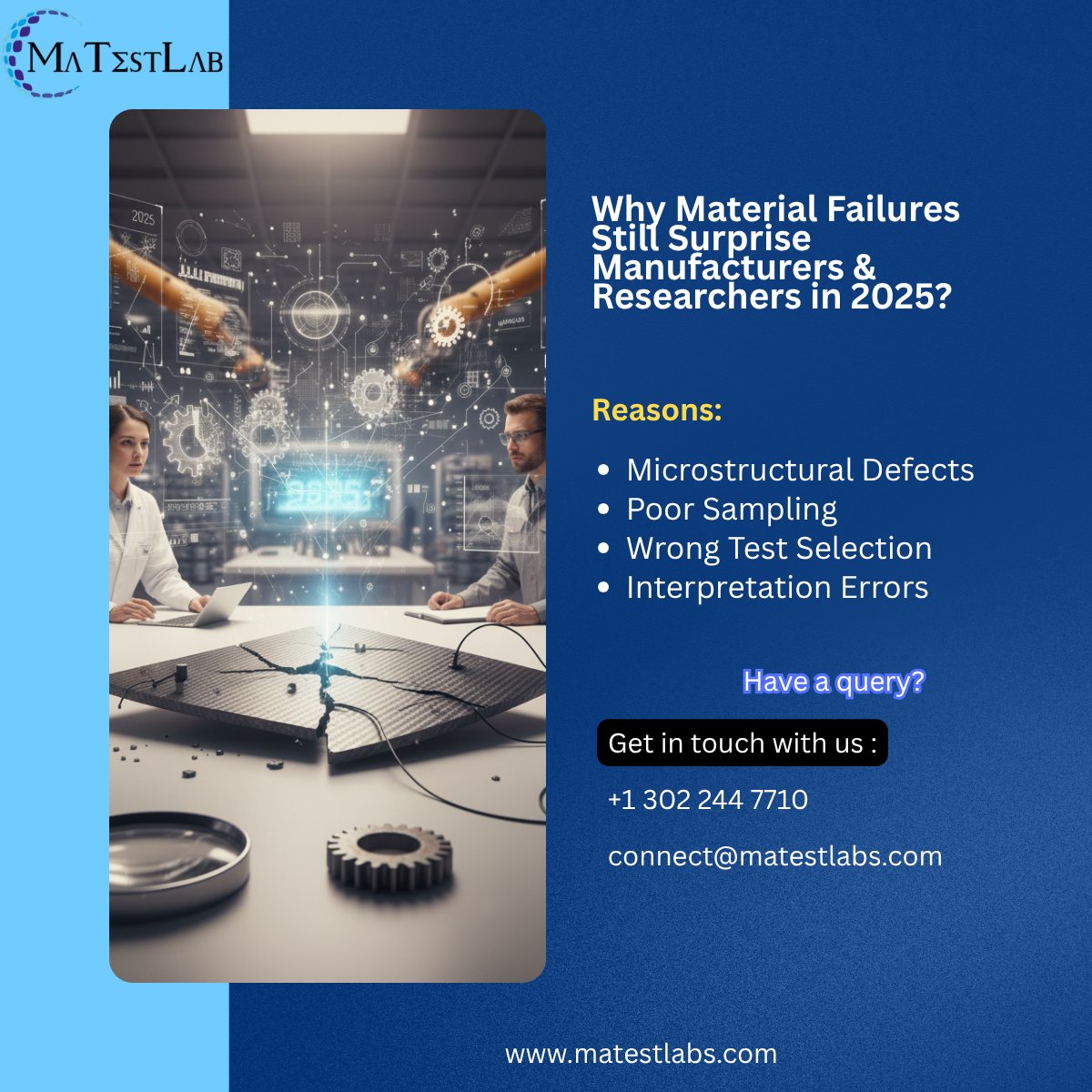 MaTestlabsInc's tweet image. Despite the rapid evolution of testing technology, unexpected material failures continue to pose a challenge to manufacturers and researchers. The gap lies not in the absence of tools but in the complexities that are often overlooked.
#materialtesting #failureanalysis
