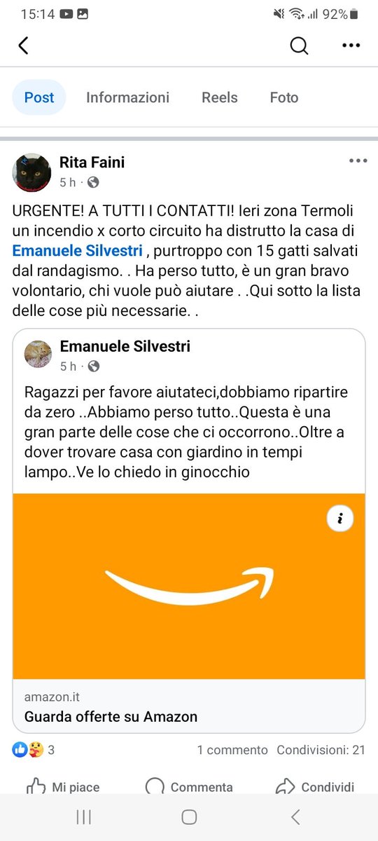 zampa_qua's tweet photo. URGENTISSIMO 🆘️🆘️🆘️🆘️🆘️  Aiutiamolo un incendio a distrutto 💔😔🌈😭 gatti salvati dalla strada 

https://t.co/f1u7SX7RSw  CONDIVIDETE  #4voiceless #aiuto @enpaonlus @NotizieFrance https://t.co/TRUwaia3ql