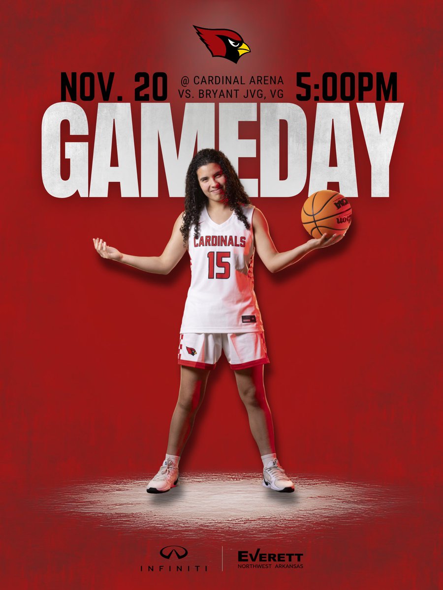 Come check out the Lady Cards tonight in one of their few home games before the <a href="/farmingtonfast/">Lady Cardinal Basketball</a> tour begins! 🚌
JV girls begin at 5:00pm followed by Varsity at 6:00. 

🗓️ Nov. 20
📍 Cardinal Arena
🆚 Bryant 
⏰ JVG 5:00pm VG 6:00pm 

📺 youtube.com/@farmcardslive…

#FarmingtonFast