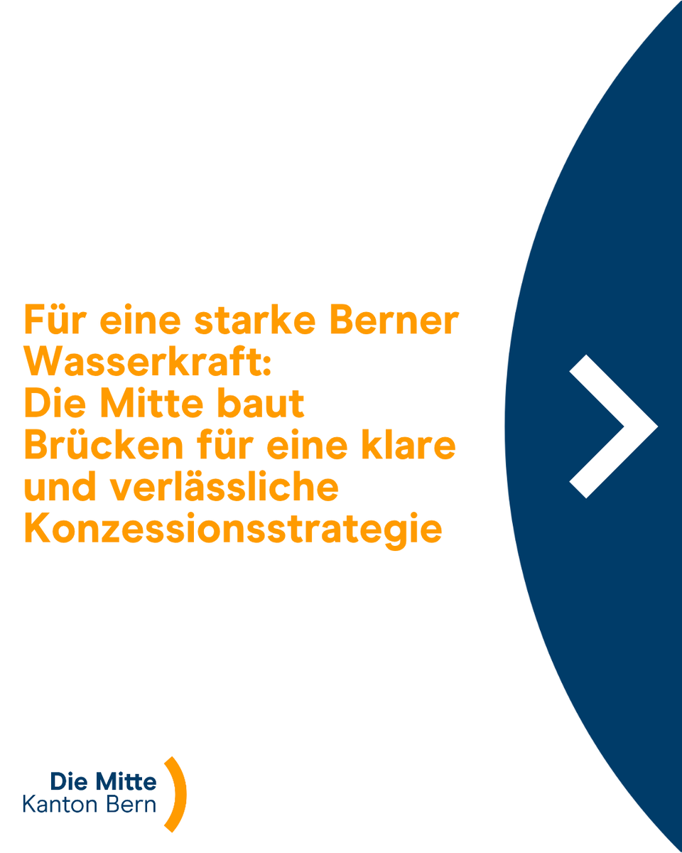 Für eine starke Berner Wasserkraft baut die Mitte Brücken für eine klare und verlässliche Konzessionsstrategie 🌊⚡

Die Medienmitteilung gibt's hier online ⤵️
be.die-mitte.ch/de/konzessions…

#DieMitteBE #KantonBern #Wasserkraft #ErneuerbareEnergie #Wasserkraftwerk #Politik