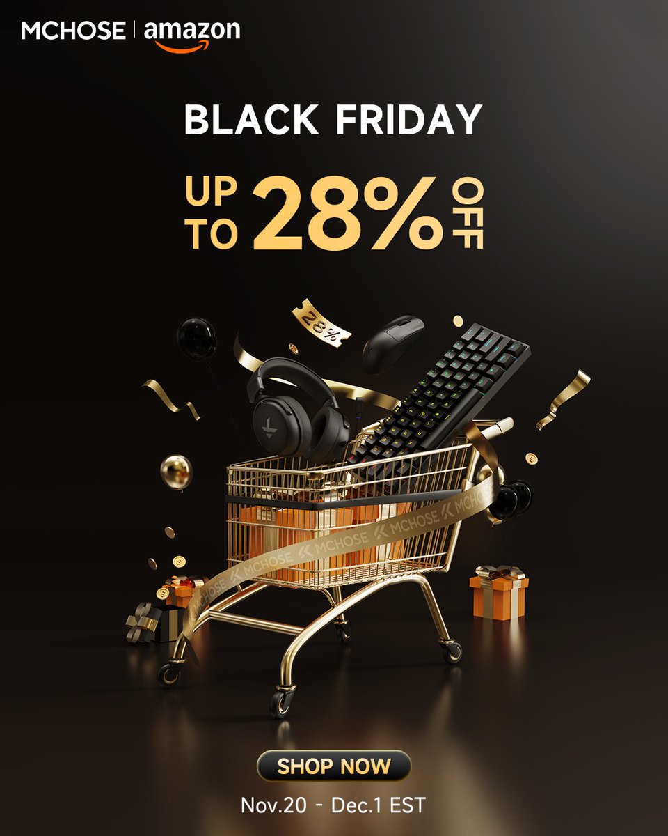 Black Friday just leveled up! 🎮

From Nov 20 - Dec 1, score insane deals on MCHOSE gaming gear. We're talking keyboards, mice, and headsets with discounts up to 28% OFF on MCHOSE Official Amazon! 💥

👉 Shop the sale on Amazon US &amp; EU! (OR search MCHOSE to find us on Amazon!)