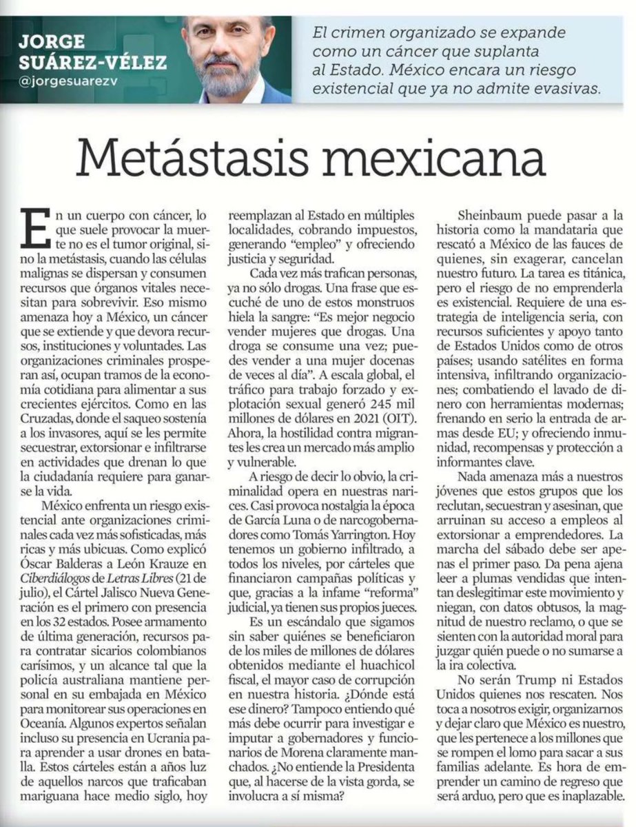 La reflexión #imperdible de ⁦<a href="/jorgesuarezv/">Jorge Suárez-Vélez</a>⁩