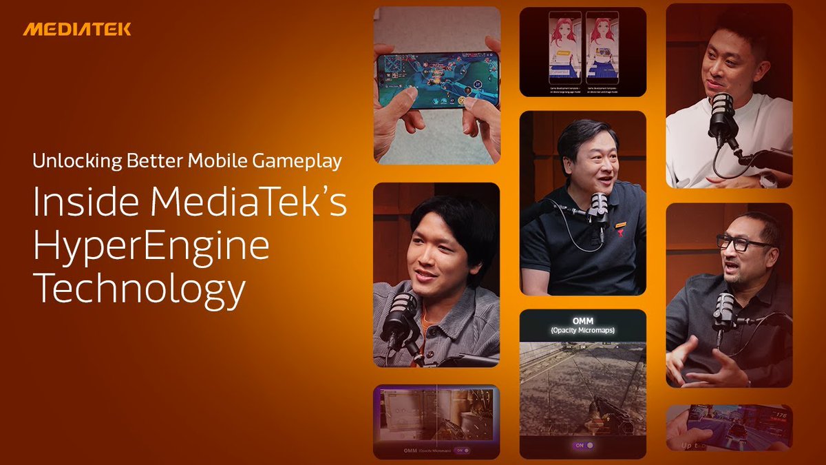 MediaTek's tweet photo. Goodbye heating, frame drops, lag, &amp; battery issues. 🚀⚡Watch our #TekTalk with @limreviews, @droidsans, &amp; JagatReview to learn how we're bringing advanced gaming tech to everyone with #MediaTekHyperEngine. https://t.co/vK87zTHbz6 https://t.co/55n1GboCBM