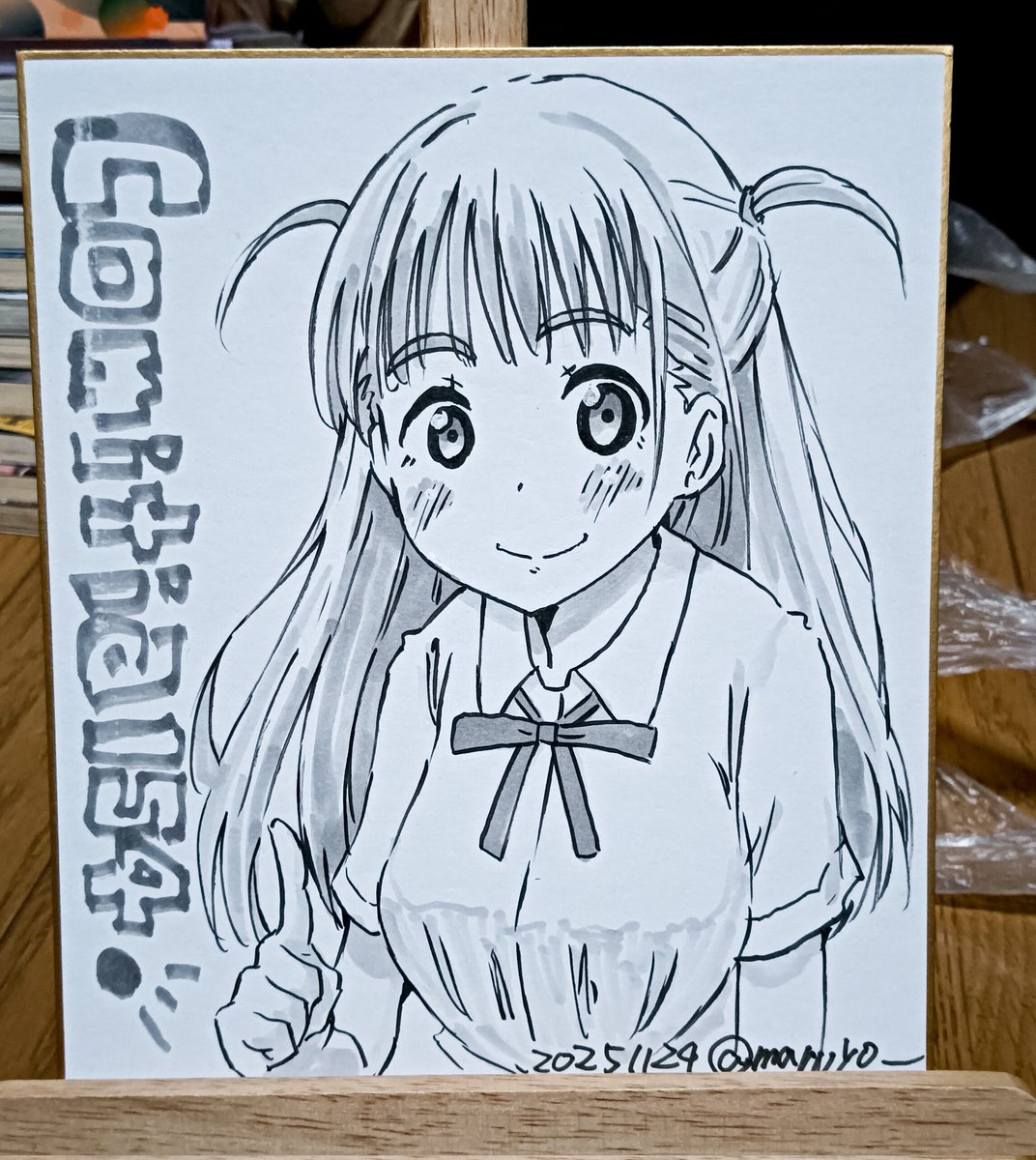 #コミティア154 色紙6枚目
モノクロで 