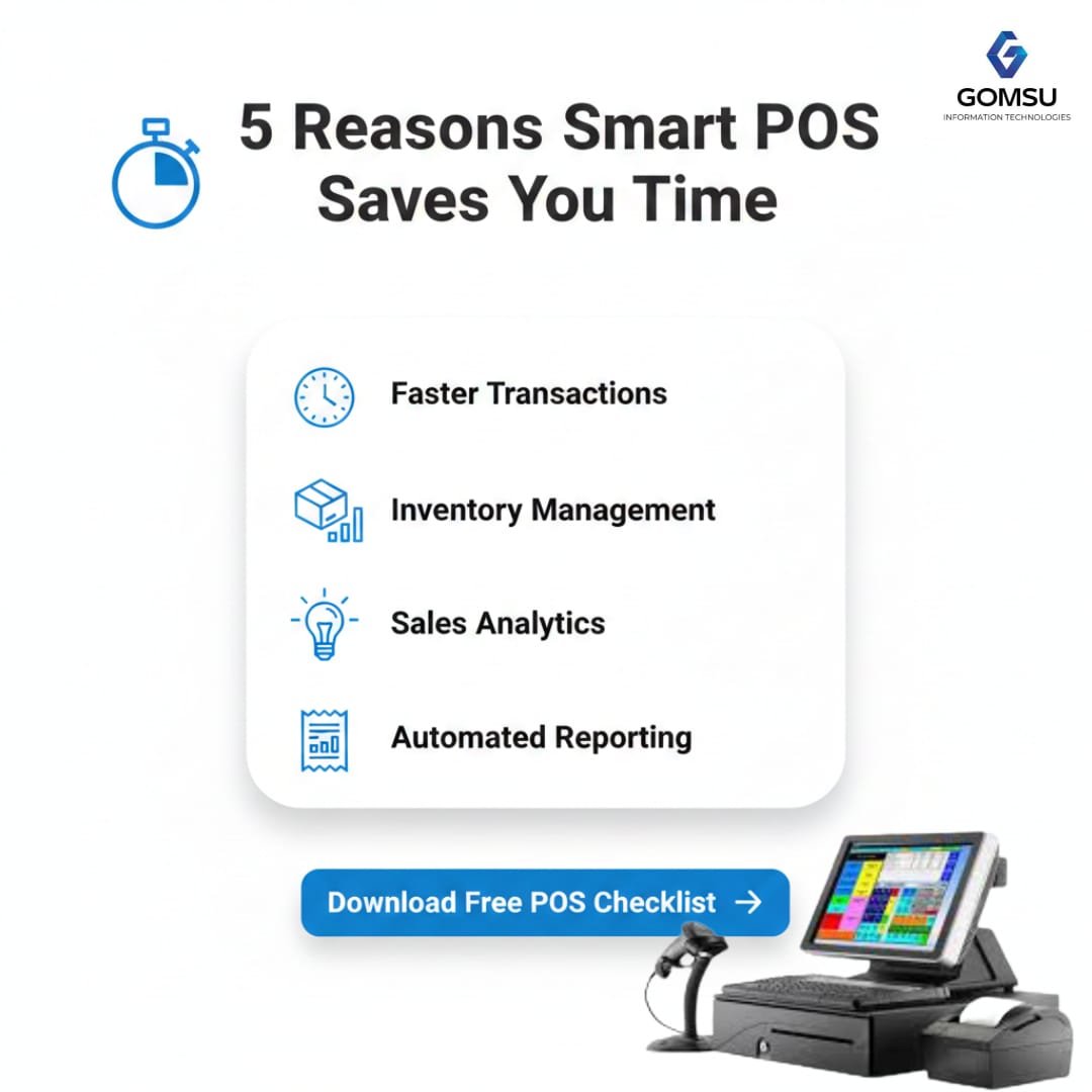 GomsuInfoTech's tweet image. Tired of slow billing and manual updates?

A Smart POS gives you
⏱ Faster Transactions
📦 Better Inventory Control
📊 Clear Sales Insights
🧾 Automated Reports

Get the complete guide!
📥 Download Free POS Checklist
📧 sales@gomsu.in

#pos #possoftware #possystem #pointofsale