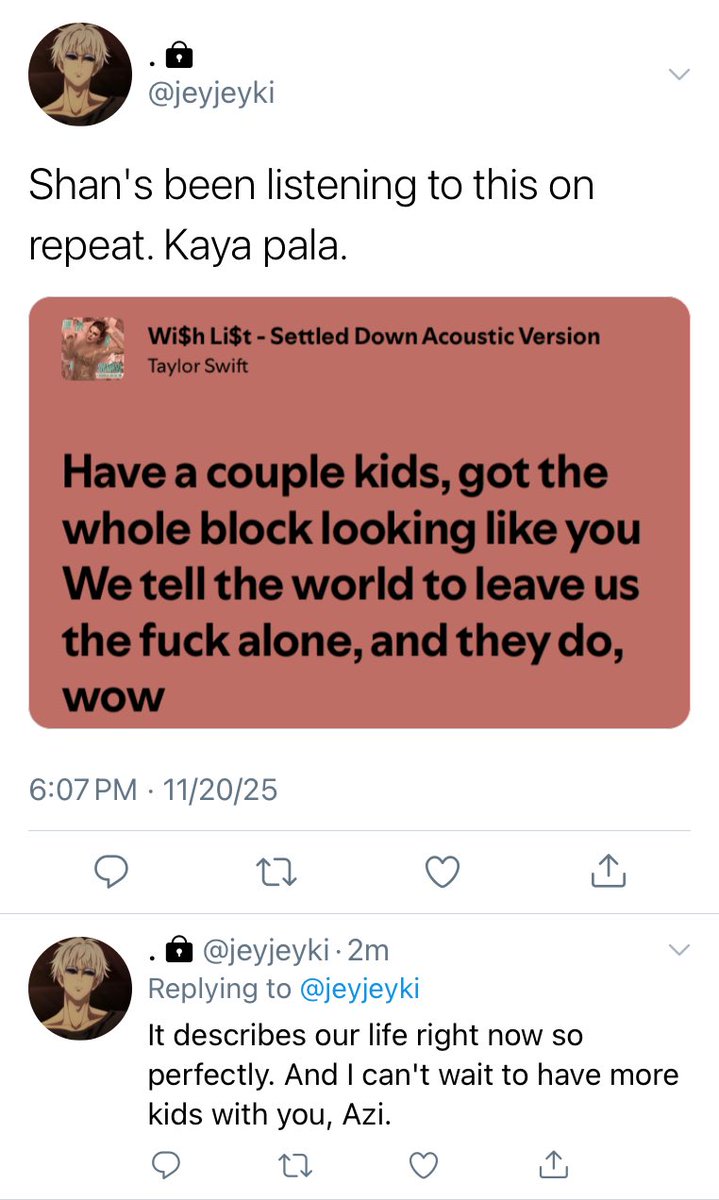liwaykm's tweet photo. LUNAN. 
— a Pagkubli special, filo #jikookau

the quiet chapters after the ending, the soft place after all the storms. this is their life after Pagkubli, written in late-night drives, small joys, and their kids who carry their love in their face. https://t.co/En2pKVW6dH