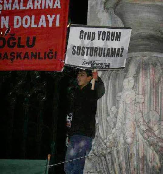 Berkin Elvan, “Grup Yorum’a Özgürlük” eyleminde.