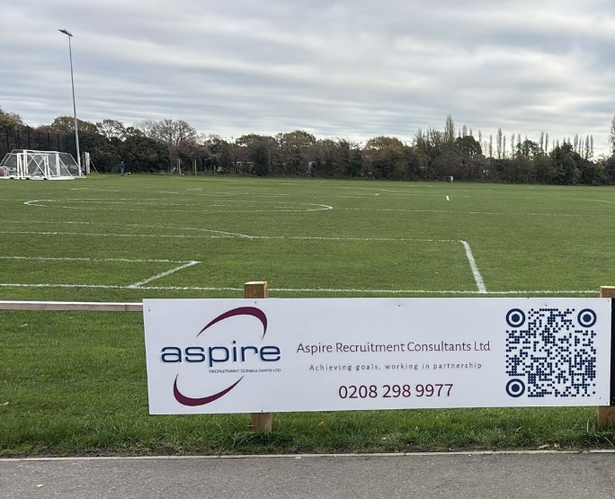Supporting the Next Generation of Local Talent ⚽

Aspire Recruitment Consultants Ltd is proud to sponsor the Erith &amp; Belvedere Girls Under 14s and Girls Under 12s JPL teams.

We’re delighted to see our board now installed at the ground.