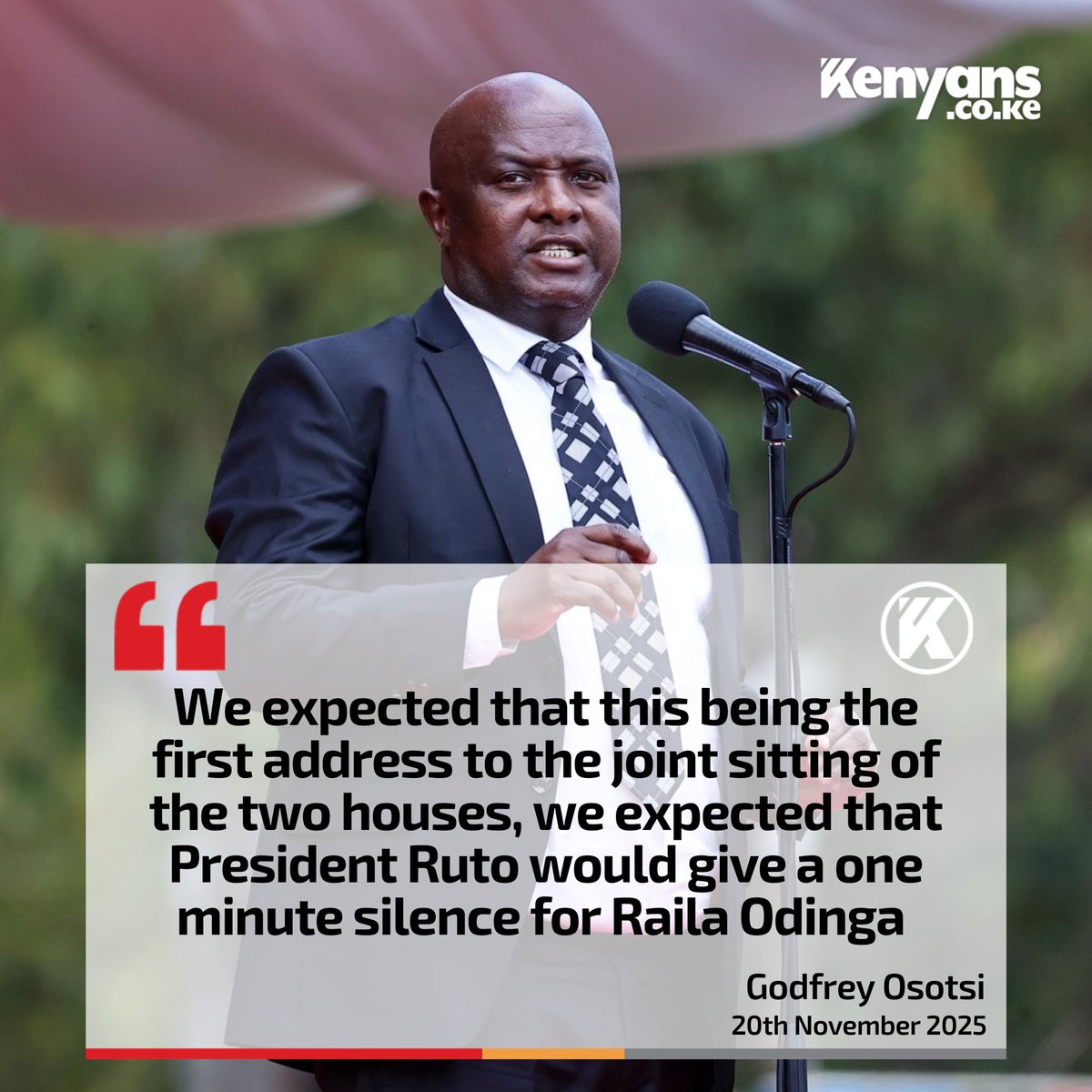 We expected that President Ruto would give a one minute silence for Raila Odinga - Senator Godfrey Osotsi