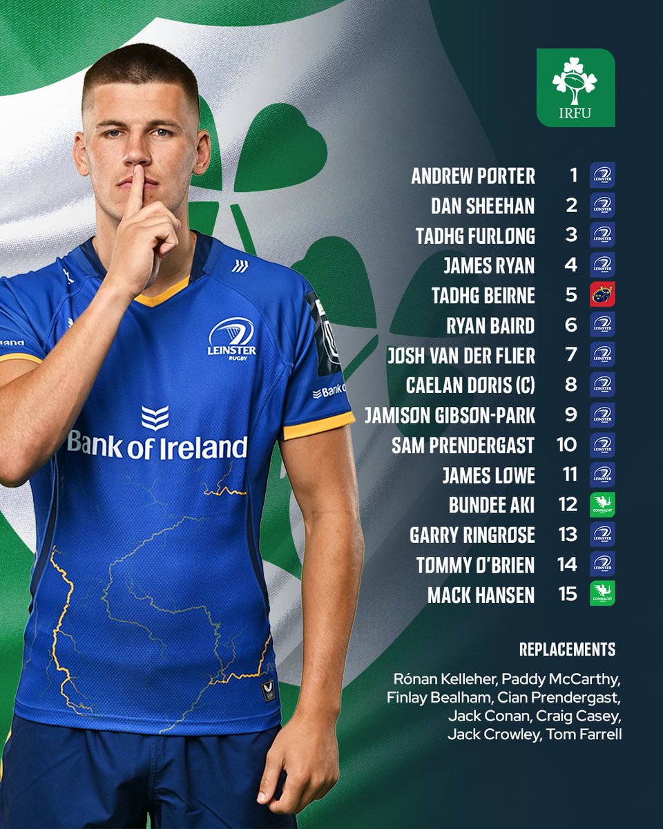 URCOfficial_RSA's tweet image. ☘️ @IrishRugby locked in to face the World Champions 💥

Who are you backing to step up? 👀

#URC | #QuilterNS #IREvRSA