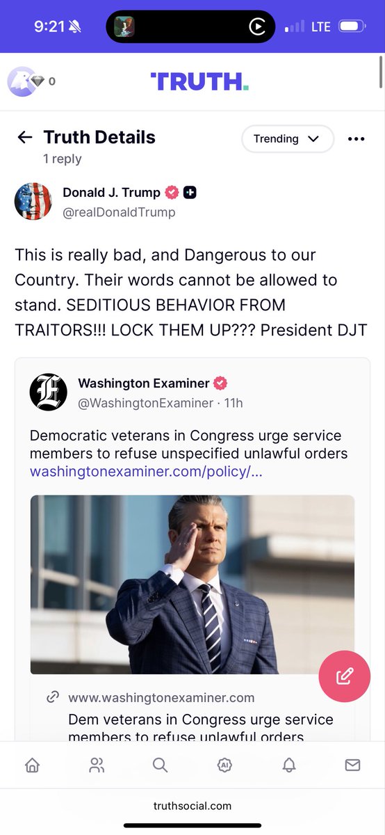 TocRadio's tweet image. Trump re-Truth… “HANG THEM GEORGE WASHINGTON WOULD”