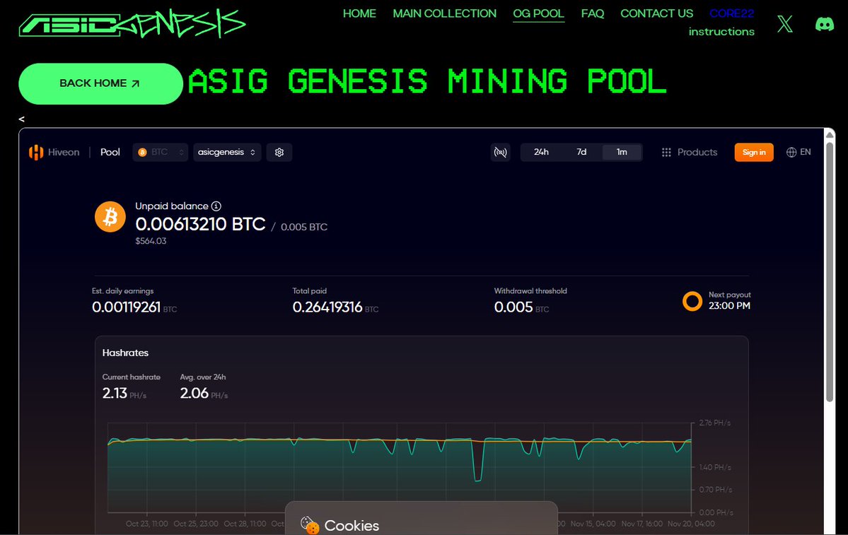 ASICGenesis's tweet image. GM!

Did you know that in the last month the total paid out was 0.26419316 BTC?

You can keep track of it on our OG Pool website!
asicgenesis.io/ogpool