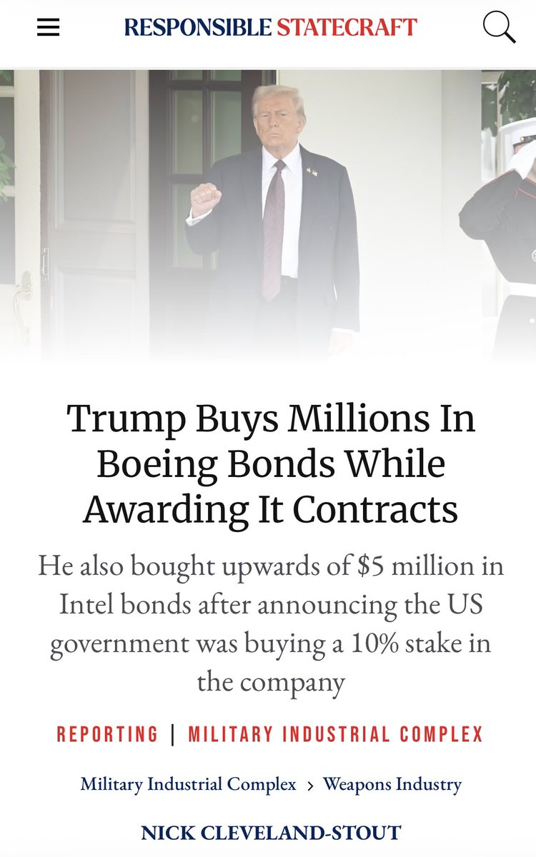 New financial disclosures reveal that Trump bought millions in Boeing bonds at the same time that his administration awarded the company multi-billion dollar contracts, reports <a href="/nick_clevelands/">Nick Cleveland-Stout</a>.