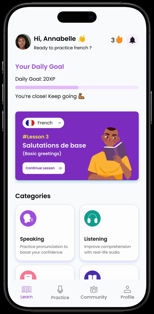 kenny_adamss's tweet image. LinguaCore - LANGUAGE LEARNING APP 📱

Designed this intuitive UI for for fast lessons and smooth flow.

#UIUX #appdesign  #ProductDesign #webdesign