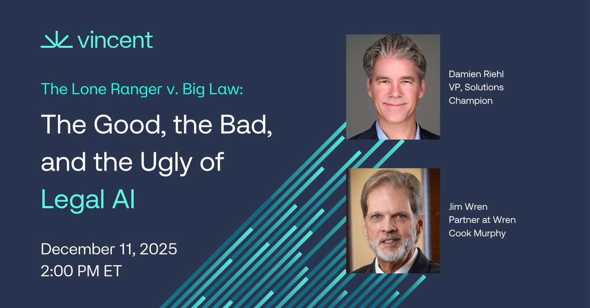 This isn’t Jim’s first rodeo. 🤠

Former Baylor professor &amp; litigation partner, Jim Wren, has seen every tech wave—but says AI is different: “None of those compare to the impact that AI is having.”

Hear more on Dec 11, 2PM ET

Register: hubs.li/Q03Py1LR0