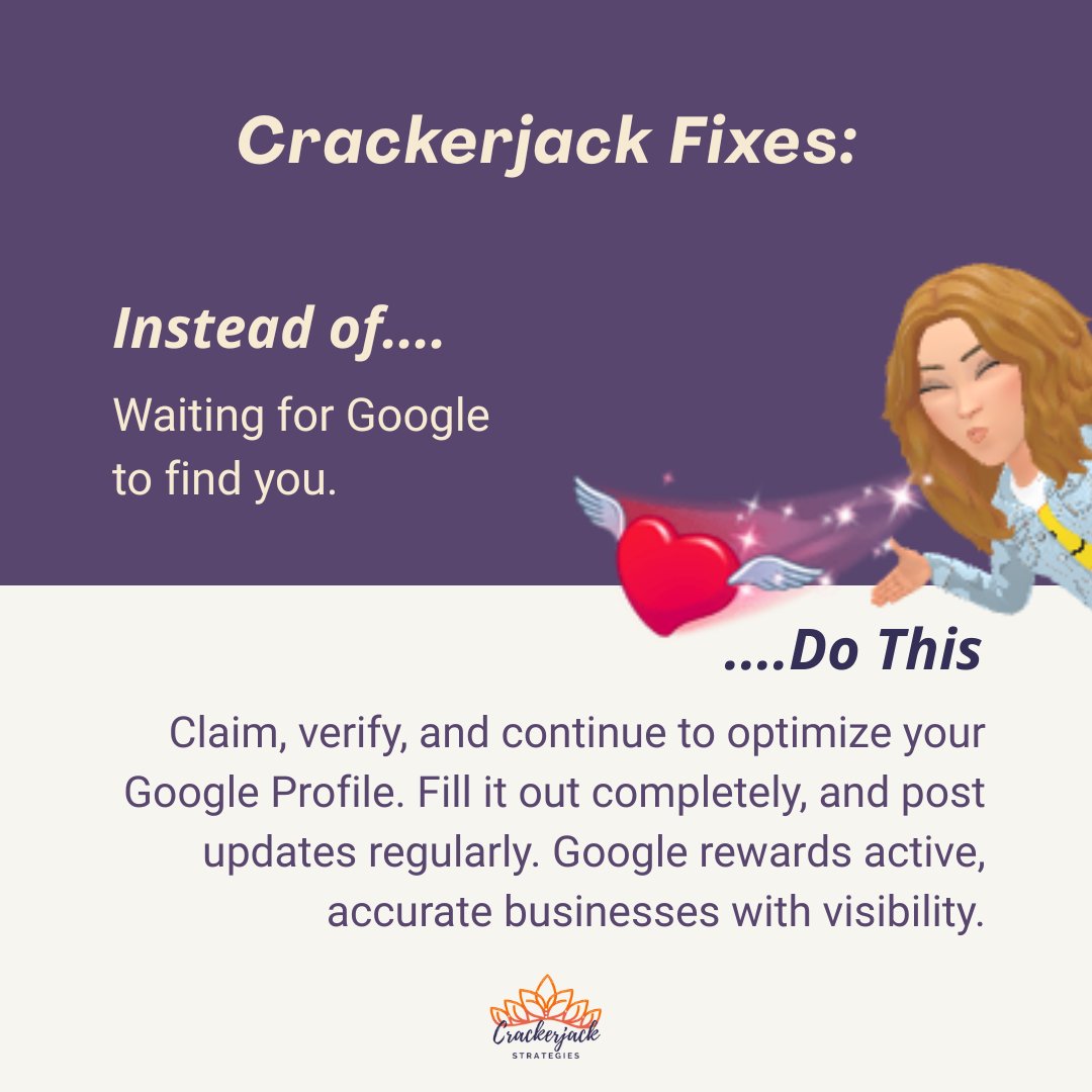 CrackerjackStr's tweet image. Still waiting for Google to notice your business? Let’s get you seen! Engaged, accurate, and consistent businesses rank higher in search results.

Curious how? Let’s chat!

#CrackerjackStrategies #CrackerjackFixes #LocalSEO #GoogleBusinessProfile