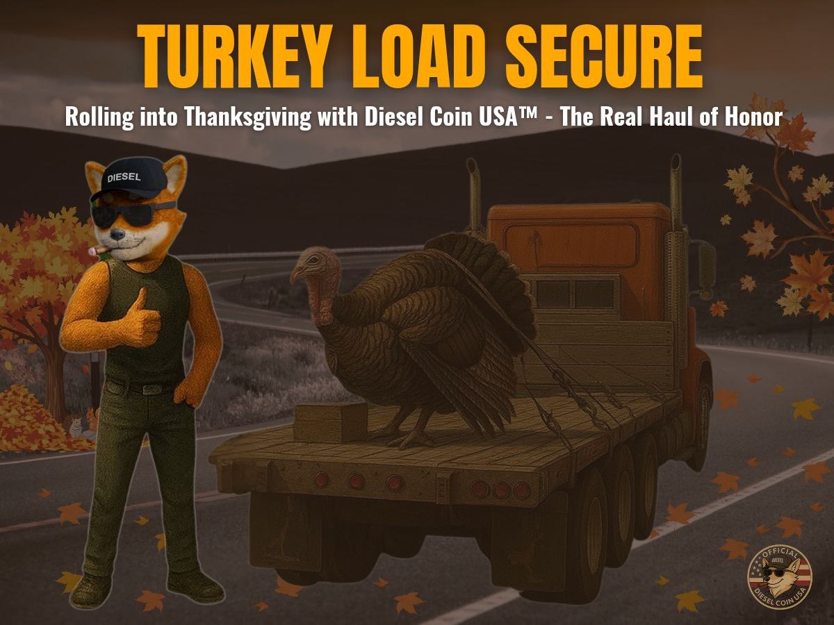 DslcnOfficial's tweet photo. Most folks think the big holiday rush hits in November.
Not this year.

The real freight wave slammed the ports back in July. Over 2.3 million containers moved then, and December won’t come close. So this week isn’t about volume.
It’s about timing and pressure.

Thanksgiving cuts daylight.
Holiday rules tighten every lane.
Drivers take time off.
And the ones who stay out here keep this whole country supplied while everyone else packs their tables.

If you’re still hauling this week, you’re carrying more than freight.
You’re carrying responsibility.

Plenty of people talk about “the future of trucking.”
But every Thanksgiving I see the same truth, America only moves because a driver chose to get behind the wheel.

And that’s exactly why Diesel Coin USA™ 🇺🇸 pays attention to the real world, not the headlines.
Drivers first.
Always.

— Clutch Riggs

#Trucking #Drivers #Thanksgiving2025 #Freight #Logistics #SupplyChain #Truckers #OTR #AmericanTrucking #DieselCoinUSA