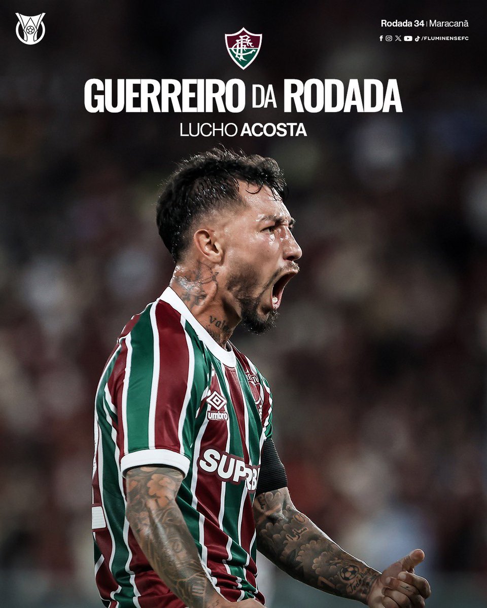 FluminenseFC's tweet image. 1,61 e um talento gigantesco. O #GuerreiroDaRodada do 𝗗𝗨𝗔𝗟𝗜𝗣𝗔𝗭𝗢 tinha que ser o autor do gol que já entrou pra história dos Fla-Flus! 

Lucho Acosta é muito craque!