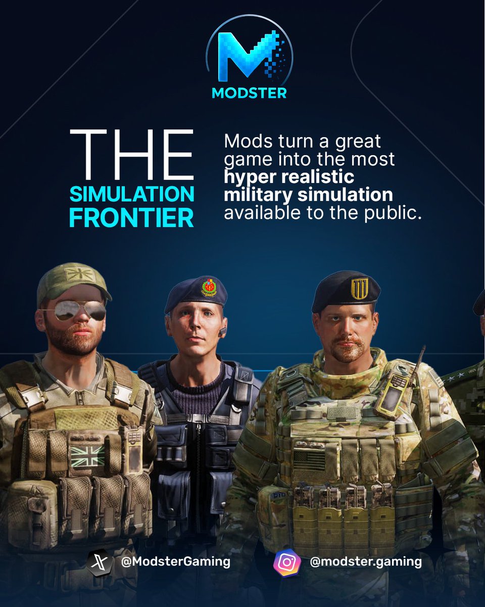 ModsterGaming's tweet image. Beyond the Game: Entering The Simulation Frontier. Mods have the incredible power to transform entertainment into hyper-realistic training. Titles like ARMA 3 are taken to the extreme by mods that introduce complex ballistics, detailed medical systems, and authentic gear. This is…