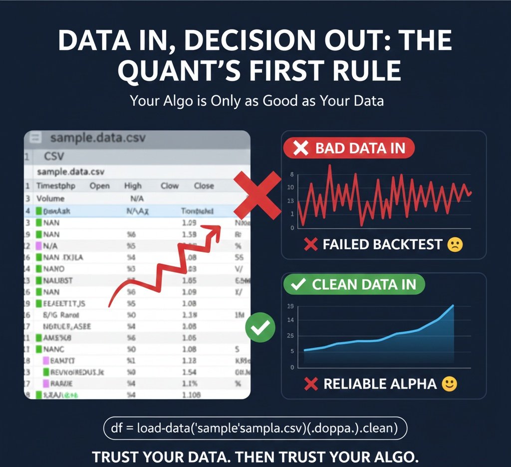 BlockVantageAI's tweet image. Input Data = Output Quality.
Dev Log: Working on the _load_data() function.
Simple file, huge reminder: Failed backtesting starts with Dirty Data.
If you don&apos;t trust your data, you can&apos;t trust your trades. Clean it first.
#DataEngineering #Quant #Python