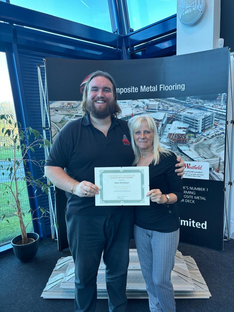 Congratulations to our very first employee and Office Manager, Jane Henshaw on joining the exclusive 20 year club at NSD.  Pictured with Jane is company MD, Daniel Fulton. Keep up the good work!