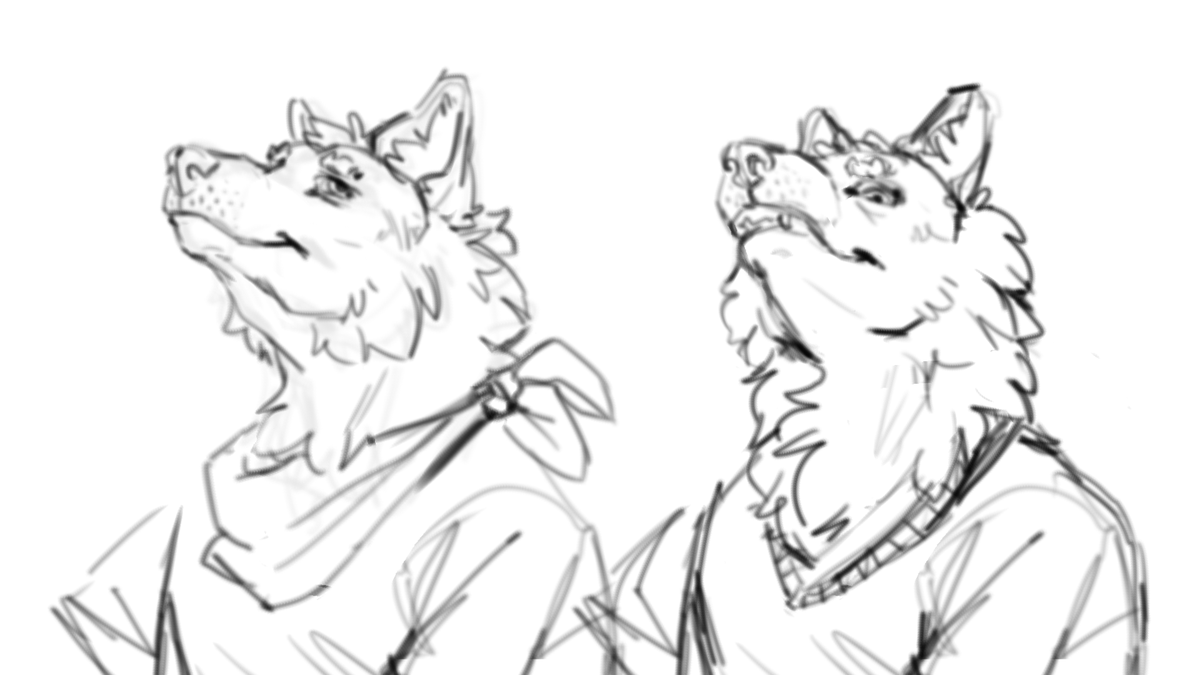 Reulin_'s tweet image. Quick sketches because I wanted to see if I could do the trend. (I suck at drawing humans tho, so I did a wolf)

#frieren #furry
