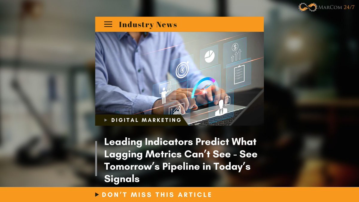 hshah79's tweet image. Stop steering your pipeline by watching the wake. Our new article introduces the B2B indicator hierarchy that gives you 90-day advance warning on revenue problems.

Read the framework: marcom247.com/blog/leading-i…

#B2B #Metrics #PredictiveAnalytics #RevOps #MarketingOps