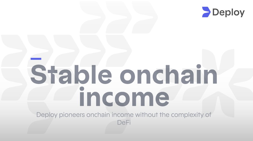 Stable income onchain sounds like a dream, until it’s not anymore.

Imagine tapping into real yield coming from real trading activity with no risk.

Deploy is pioneering the new financial system by providing stable income onchain without the complexity of DeFi.